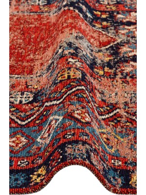 Carpetdocia Kapadokya Antik Desenli Oturma Odası Salon Mutfak Koridor Yıkanabilir Kaymaz Tabanlı Kilim 04 Multy