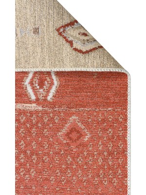 Carpetdocia Maya %100 Naturel Pamuk Yıkanabilir Çift Taraflı Oturma Odası Mutfak Koridor Modern Kilim 37 Terra