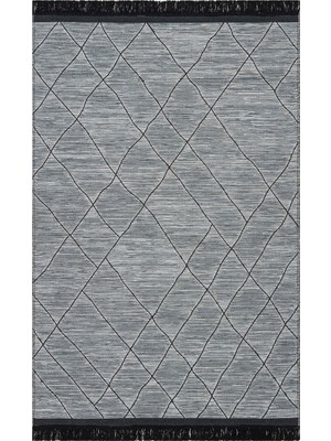 Carpetdocia Maya Craft %100 Naturel Pamuk Yıkanabilir Çift Taraflı Oturma Odası Mutfak Koridor Modern Kilim 2gri