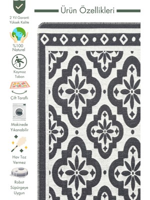 Carpetdocia Maya Neo %100 Naturel Pamuk Yıkanabilir Çift Taraflı Oturma Odası Mutfak Koridor Modern Kilim 8ATWH