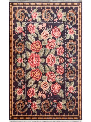 Carpetdocia Historic Serisi Kaymaz Antik Desenli Salon Oturma Odası Koridor Mutfak Yıkanabilir Halı 02 Black