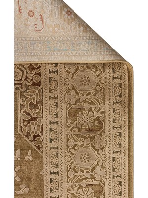 Carpetdocia Golden Serisi %100 Naturel Yumuşak Dokulu Vintage Esintilere Sahip Sık Dokuma Salon Halısı 02 Bronze