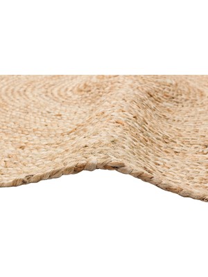 Carpetdocia Crown Jüt %100 Naturel El Dokuma Oturma Odası Koridor Antre Mutfak Balkon Hasır Halı 01R Natural