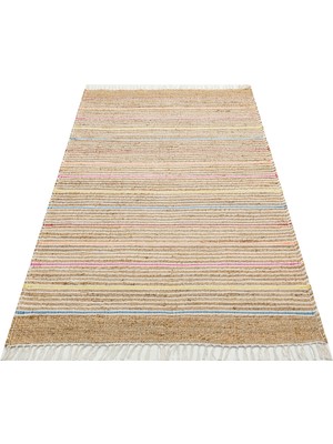 Carpetdocia Crown Jüt %100 Naturel El Dokuma Oturma Odası Koridor Antre Mutfak Balkon Hasır Halı 05 Nat.multy