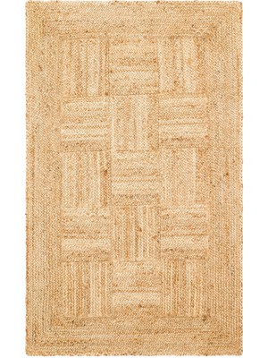 Carpetdocia Crown Jüt %100 Naturel El Dokuma Oturma Odası Koridor Antre Mutfak Balkon Hasır Halı 06 Natural Xw