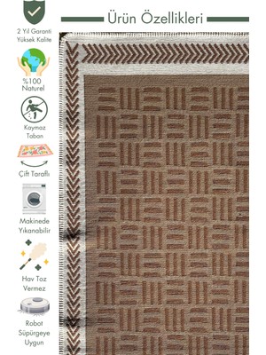 Carpetdocia Maya Neo %100 Naturel Pamuk Yıkanabilir Çift Taraflı Oturma Odası Mutfak Koridor Modern Kilim 3brwh