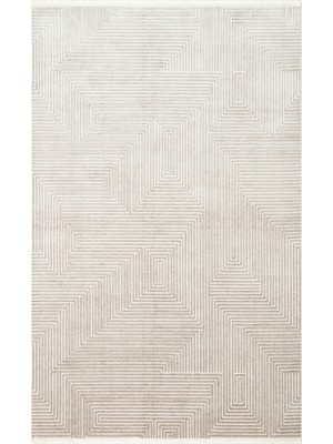 Carpetdocia Kylie Serisi Salon Oturma Odası Koridor Antre Parlak ve Sade Modern Halı 02 Sılver Cream