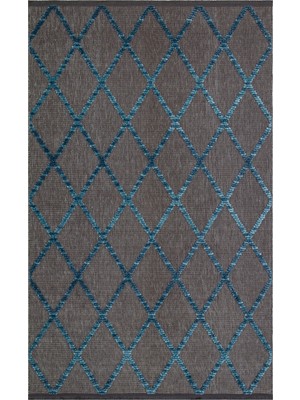 Carpetdocia Sri Lanka Hav Toz Vermez Oturma Odası Salon Koridor Mutfak Yatak Odası Modern Halı 04 Antrasıt Blue