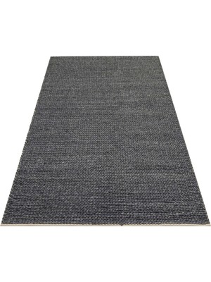 Carpetdocia Woolstar %100 Naturel Kazak Desenli Salon Oturma Odası Koridor Antre El Dokuma Örgü Halı Antrasıt