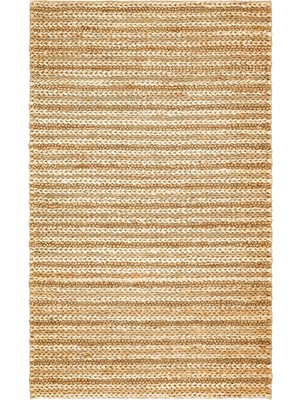 Carpetdocia Knit Jüt %100 Naturel Oturma Odası Koridor Antre Mutfak Balkon El Dokuma Halı S-1152 Natural Xw