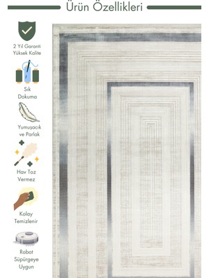 Carpetdocia Mumbai Serisi Klasik Desenli Yüksek Kalite Sık Dokuma Parlak Salon Halısı 13 Cream Blue