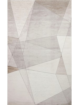 Carpetdocia Monza Geometrik Desenli Yüksek Kalite Sık Dokuma Parlak Modern Salon Halısı 07 Cream Gold