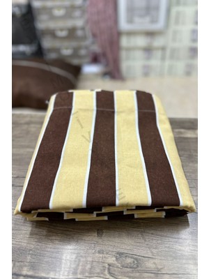 Shy Tekstil Gabardin Kumaş Perde Kahve Krem