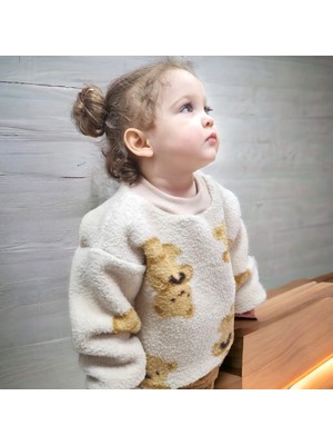 Bebeğime Çorap Çocuk Teddy Peluş Kazak Sweatshirt