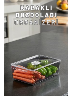 Espas Home Buzdolabı Dolapiçi Düzenleyici Organizer Kapaklı Tekli (Midi)