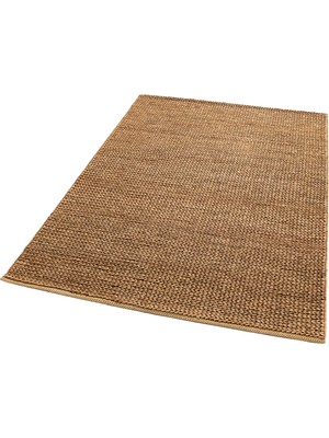 Carpetdocia Baccarat Jüt %100 Naturel Oturma Odası Koridor Antre Mutfak Balkon El Dokuma Hasır Halı Bac Brown-4