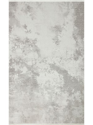 Carpetdocia Smooth Yıkanabilir Kaymaz Parlak Oturma Odası Salon Koridor Ince Dokuma Modern Halı 108 D.grey