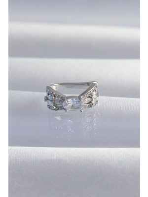 Stil Love Pirinç Gümüş Renk Zirkon Taş Kaplama Earcuff Küpe