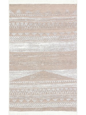 Carpetdocia Maya %100 Naturel Pamuk Yıkanabilir Çift Taraflı Oturma Odası Mutfak Koridor Modern Kilim 06 Natural