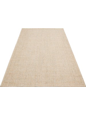 Carpetdocia Arizona Hasır Görünümlü Modern Oturma Odası Salon Koridor Mutfak Kaymaz Kilim 01 Cream Sılver