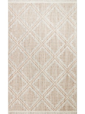 Carpetdocia Comfy Modern Desenli Oturma Odası Koridor Antre Yatak Odası Örgü Dokuma Halı 03 Grey Beıge