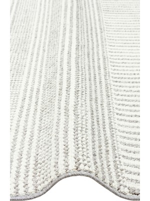 Carpetdocia Iskandinav Serisi Hasır Dokuma Oturma Odası Koridor Antre Mutfak Modern Halı 01 Whıte Grey