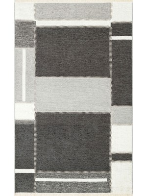 Carpetdocia Yellowstone Pamuklu Yıkanabilir Çift Taraflı Oturma Odası Koridor Mutfak Iskandinav Kilim 08GREYANT