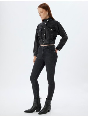 Koton Kadın Siyah Jean Pantolon - 5wal40052md