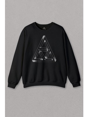 So Cool Siyah Sweatshirt 3 Üç Boyutlu Optik Ilizyon Ilüzyon Illusion Baskılı Unisex Sweat