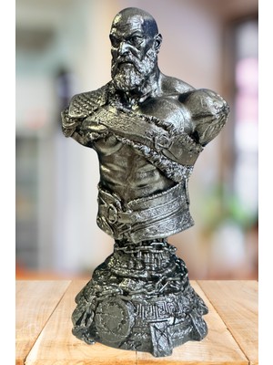 Craft 3d Atölye Kratos God Of War Büst/Biblo/Figür 15 Cm  Beton (  Paketi İle Beraber)