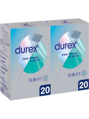 Durex Yok Ötesi Slim Fit 40'lı İnce Prezervatif 40 Adet Aromasız Ekstra İnce ve Rahat Tasarım