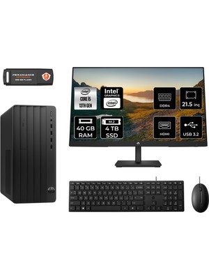 Hp Pro Tower 290 G9 Intel Core I5 13500 40GB 4tb SSD 21.5" Fhd Monitör 8T2W9ES Fdos Masaüstü Bilgisayar & Per4 USB Bellek 8T2W9ESMNT340