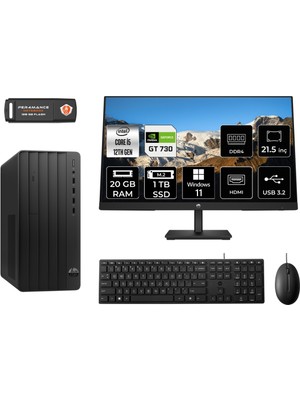 Hp Pro Tower 290 G9 Intel Core I5 12500 20GB 1tb SSD GT730/4GB 21.5" Fhd Monitör W11P 6D3A5EA Masaüstü Bilgisayar & Per4 USB Bellek 6D3A5EAMNT2418