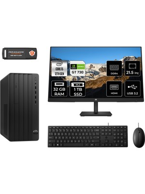 Hp Pro Tower 290 G9 Intel Core I5 12500 32GB 1tb SSD GT730/4GB 21.5" Fhd Monitör Fdos 6D3A5EA Masaüstü Bilgisayar & Per4 USB Bellek 6D3A5EAMNT2328