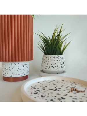 Hgo Atelier Bakır & Terrazzo Long Abajur - Masa Lambası