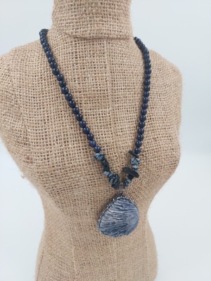 R I G Handmade Design "mercan, Obsidyen, Yıldız" 3 Ü 1 Arada Kolye