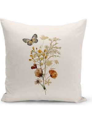 Bertille Home Flower/vintage Serisi Çift Tarafı Dijital Baskılı  8'li Kırlent Kılıfı Seti  (Cushion Cover Set)