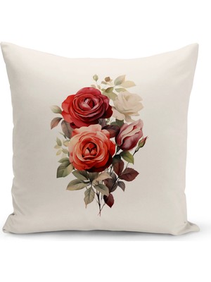 Flower/vintage Serisi Çift Tarafı Dijital Baskılı  8'li Kırlent Kılıfı Seti  (Cushion Cover Set)