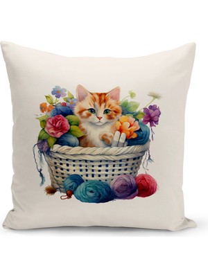 Flower/vintage Serisi Çift Tarafı Dijital Baskılı  8'li Kırlent Kılıfı Seti  (Cushion Cover Set)