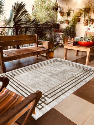 Pamuk Life Halı Kaymaz Deri Taban Yıkanabilir Halı PL4709 Vizon
