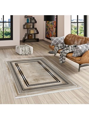 Pamuk Life Halı Kaymaz Deri Taban Yıkanabilir Halı PL5091 Vizon