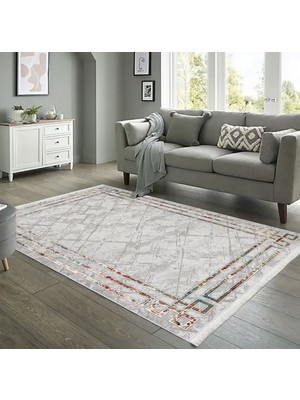 Pamuk Life Halı Kaymaz Deri Taban Yıkanabilir Halı PL5399 Multi