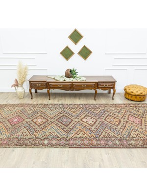 Soho Antiq Hazra Geometrik Tasarımlı Cicim Kilim 153X433 cm