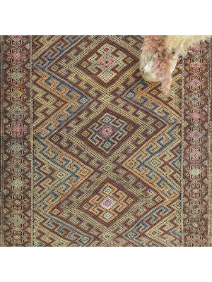 Soho Antiq Hazra Geometrik Tasarımlı Cicim Kilim 153X433 cm