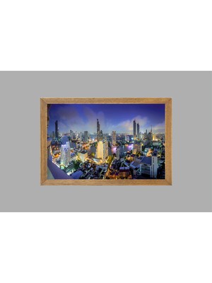 Lioncraft New York Şehir Manzaralı Tablo, Çerçeveli Cam Tablo 30X45 cm