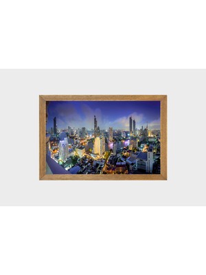 Lioncraft New York Şehir Manzaralı Tablo, Çerçeveli Cam Tablo 30X45 cm