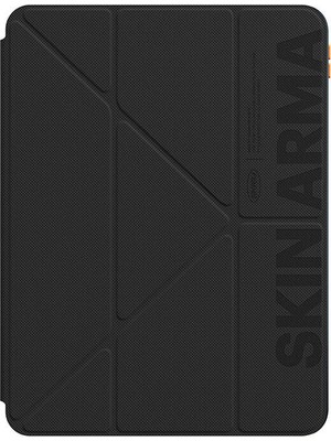 Skinarma iPad Air 11 2024 Uyumlu Kılıf Skinarma Baskı Tasarımlı 360 Tam Koruma Standlı Gamma Kılıf Siyah