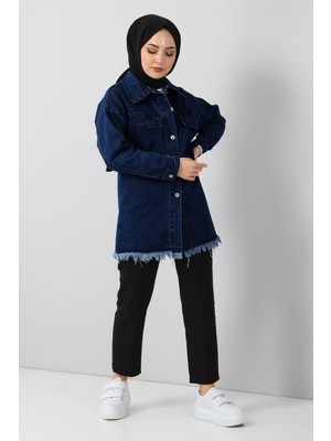Missvalle Püskül Detaylı Kot Ceket Lacivert 6011