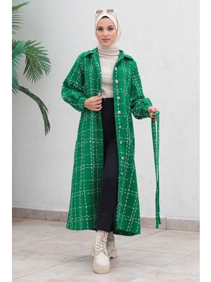 Missvalle Missvalle Düğmeli Kaşe Kaban Yeşil 19600