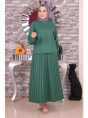 Missvalle Missvalle Inci ve Taş Detaylı Takım Zümrüt 19135